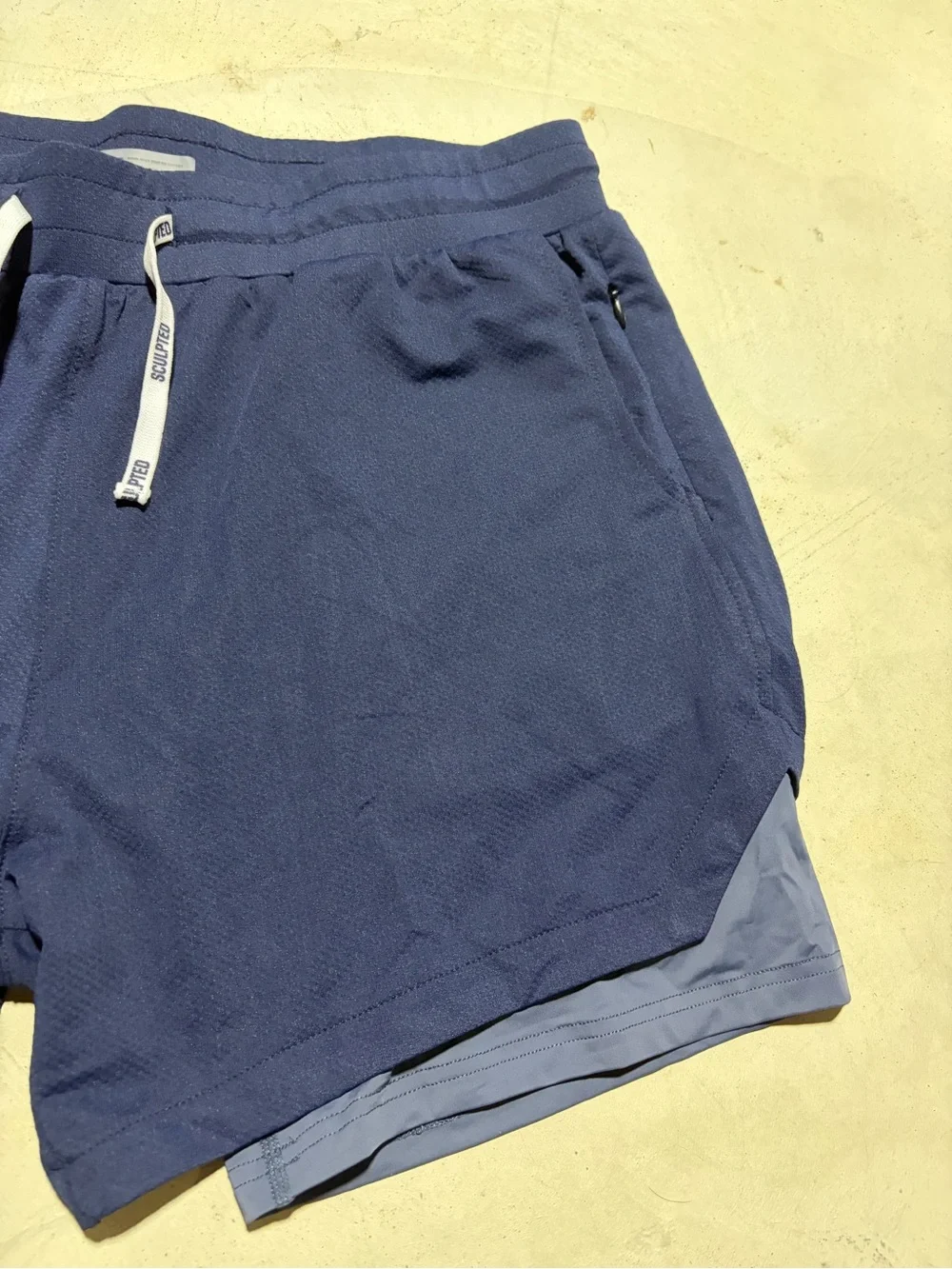 Sculpted platho Navy Athletic Drawstring Shorts liner XL
